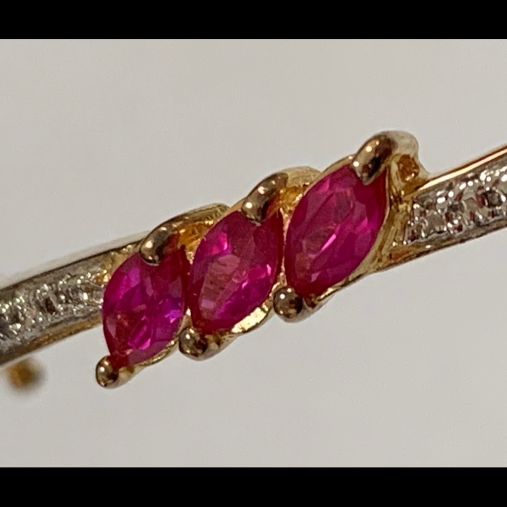 Sterling Silver Ruby Bangle Bracelet - image 5